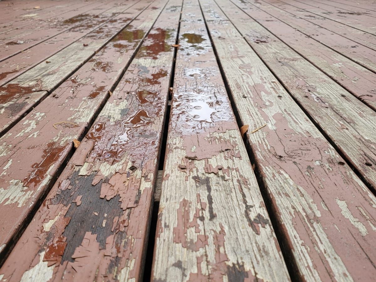 Peeling damaged deck in West Jordan