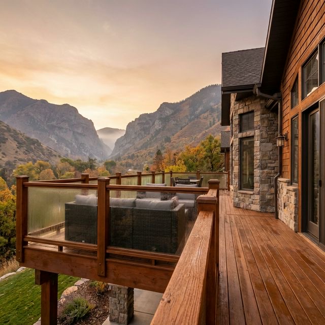 Deck with American Fork Canyon views in Utah County