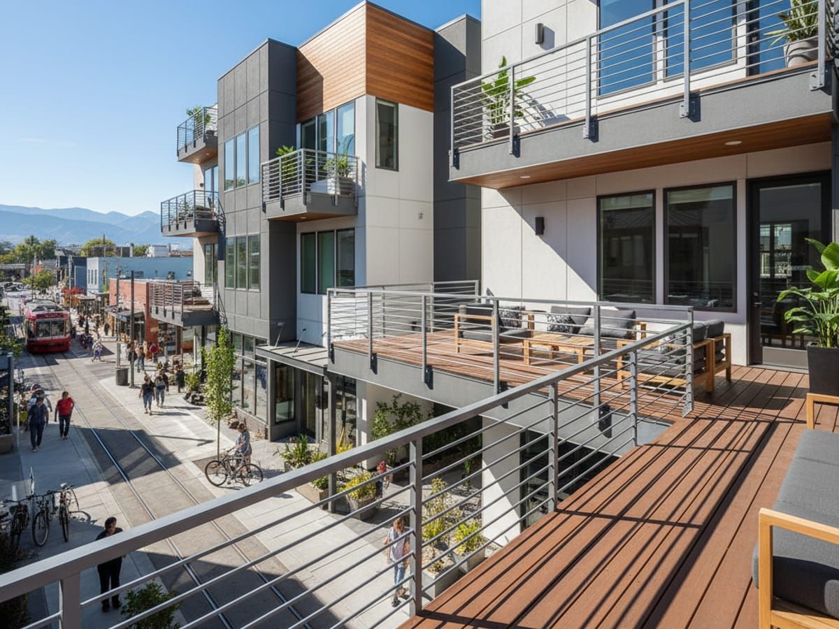 Modern townhome deck in Sugarhouse S-Line area